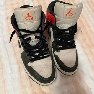 Black/Red Mid Jordan 1s